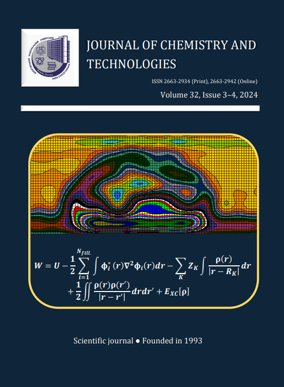 					View Vol. 32 No. 3 (2024): Journal of Chemistry and Technologies
				